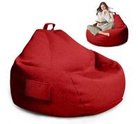 Housse de Pouf pour Enfants/Adulte,Housse Pouf Poire Non Remplies(Rouge) | 100 x 120 CM Bean Bag ouf de Rangement pour Salon/Salle de Jeux pour l'extérieur et l'Intérieur