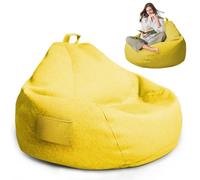Housse de Pouf pour Enfants/Adultes,Housse Pouf Poire Non Remplies(Jaune) | 100 x 120 CM Bean Bag ouf de Rangement pour Salon/Salle de Jeux pour l'extérieur et l'Intérieur