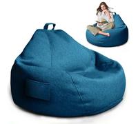 Housse de Pouf pour Enfants, Housse Pouf Poire Non Remplies(Bleu Foncé) | 100 x 120 CM Bean Bag ouf de Rangement pour Salon/Salle de Jeux pour l'extérieur et l'Intérieur
