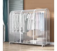 Housse de protection anti-poussière en PEVA for portant à vêtements, de 60 cm à 2 m, transparente et imperméable, avec fermeture éclair(Clear,90x50x150cm)