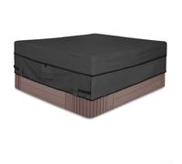 Housse de protection carrée imperméable en polyester 210D avec revêtement argenté pour piscine avec aérations et finition noire moderne, 80 x 80 x 20 (215 x 213 x 50 cm)