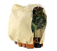 Housse de protection coupe-vent en polaire pour plantes Blanc 200 x 240 cm | Le sac de givre avec cordon de serrage protège les arbustes, les tomates et les plantes de terrasse de la neige