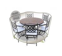 Housse De Protection Cover Air Pour Table Ronde + 6 Chaises - Ø 160 X 70 Cm Gris