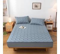 Housse de protection de matelas à fermeture éclair, literie matelassée respirante pour lit simple, alèse imperméable avec protège-oreillers, 100 x 120 + 10 cm, facile à nettoyer