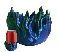 Housse de protection décorative imprimée en 3D | Porte-gobelet isotherme dégradé de flamme bleue pour réfrigérateurs de table, 350 ml, bouteilles de boisson standard étroites
