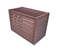 Housse de protection en aluminium pour pompe à chaleur extérieure, clôture d'intimité à persiennes, marron, 100 x 50 x 70 cm, résine résistante aux intempéries, ajustement universel pour pompes à