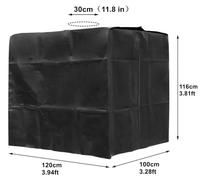 Housse de protection extérieure pour cuve IBC et fûts - Noir et vert - 1000L et 600L - Avec fermeture éclair