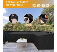 Housse de protection Famanu pour meubles de jardin, forme en V, imperméable, 600D, dimensions : 254 x 254 x 85 x 80 cm
