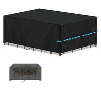 Housse de protection imperméable pour mobilier de jardin, dimensions 220x100x75 cm, tissu Oxford 420D, couleur noire
