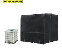 Housse de protection noire pour réservoir d'eau IBC, fourre-tout de 1000 litres, housse étanche et anti-poussière pour l'extérieur, protection solaire, conteneur de pluie pour jardin et cour Silver