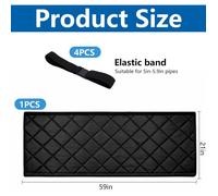 Housse de protection noire pour tuyau de climatiseur portable, couverture isolante 150x50 cm pour tuyau d’évacuation d’air