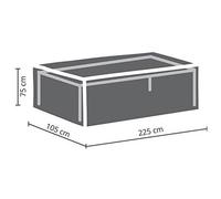 Housse de protection - PEREL - OCT220 - 225 x 105 x 75 cm - Gris - Résistante aux UV et à l'eau