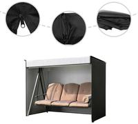 Housse de protection pour balancelle - Housse - 210D Oxford, imperméable et coupe-vent, revêtement argenté, 160 × 120 × 170 cm - Noir