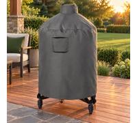 Housse de protection pour barbecue Kamado Oxford 420D étanche 61 x 122 cm | Poignée de transport avec cordon de serrage, protection contre les UV et la poussière pour propriétaires de terrasses en