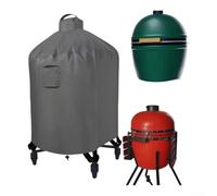 Housse de protection pour barbecue Kamado Oxford 420D étanche 61 x 122 cm | Poignée de transport avec cordon de serrage, protection contre les UV et la poussière pour propriétaires de terrasses en