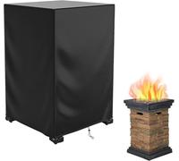 Housse de Protection pour Brasero Exterieur Housse de brasero carrée imperméable, résistante au Vent, à la décoloration et poussière, for Foyer extérieur gaz, Haute durabilité(76x76x63.5cm)