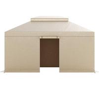 Housse de protection pour cabanes d'hiver de 12 x 16 pieds, adaptée à tous les climats, avec double paroi, parois latérales et fenêtres en treillis. Housse en polyéthylène durable pour abris extérieur