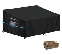 Housse de protection pour canapé de jardin, dimensions 135x85x81/61 cm, imperméable, résistante aux UV, tissu Oxford 420D