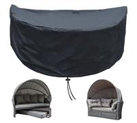 Housse de protection pour canapé, demi-cercle, imperméable, résistante aux UV, noire (201 x 110 x 75 cm)