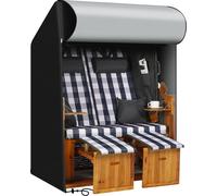 Housse de protection pour chaise de plage 125x90x165 cm, noir, 600D Oxford, hydrofuge, résistant aux UV
