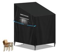 Housse de protection pour chaises de jardin, chaises empilables, chaises à dossier haut, résistante aux intempéries, dimensions 80x100x150/110 cm, tissu Oxford 420D, couleur grise