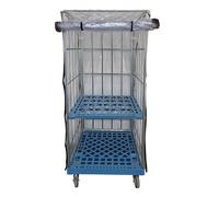 Housse de protection pour chariot grillagé, 73 x 82 x 150 cm, en PVC transparent, imperméable, avec fermetures éclair