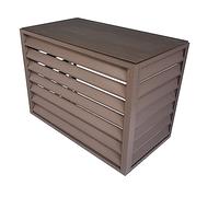 Housse de protection pour climatization extérieure,cache climatiseur Exterieur aluminium,Déflecteur d'air de climatisation,Convient pour l'unité extérieure du climatiseur (Color : Brown flat roof,