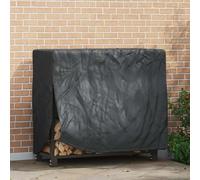 Housse de protection pour étagère à bûches - Noir uni - Tissu Oxford 420D - Résistant aux intempéries, imperméable, coupe-vent et indéchirable - Avec sac de transport - 61 x 122 x 106 cm - Pour jardin
