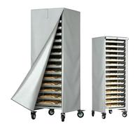 Housse de protection pour étagère à pain imperméable anti-poussière, avec fermeture éclair pour 20 niveaux - Tissu Oxford 420D aéré, usage professionnel boulangerie restaurant (Gris)