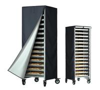 Housse de protection pour étagère à pain imperméable anti-poussière, avec fermeture éclair pour 20 niveaux - Tissu Oxford 420D aéré, usage professionnel boulangerie restaurant (Noir)
