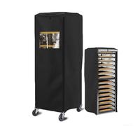 Housse de protection pour étagère de cuisine commerciale 420D avec revêtement argenté imperméable avec vue claire pour grille de cuisson 59 x 72 x 163 cm