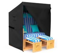 Housse de Protection pour Fauteuil-Cabine de Plage 135x105x175/140cm, en Oxford 600D avec Fermetures éclair étanches, Cordons, Velcros, Housse pour Fauteuil-Cabine de Plage avec aérations