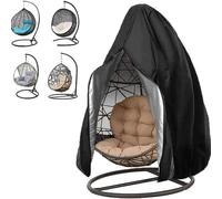 Housse de protection pour fauteuil - Polyester Oxford imperméable - Résistante aux UV - Anti-poussière et résistante aux intempéries - Fermeture à glissière et cordon de serrage - Noir