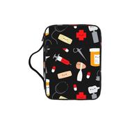 Housse de protection pour la Bible avec poignée durable pour homme et femme Motif médecine de dessin animé
