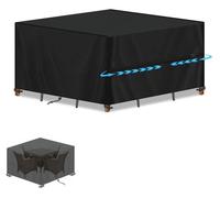 Housse de protection pour meubles de jardin, dimensions 140x140x90 cm, tissu Oxford 420D, imperméable, coupe-vent, couleur noire