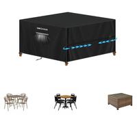 Housse de protection pour meubles de jardin, forme carrée, dimensions 115x115x75 cm, imperméable, tissu Oxford 420D, couleur noire