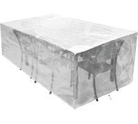 Housse de protection pour meubles de jardin, imperméable, anti-UV, respirante, en polyéthylène, rectangulaire, dimensions : 300 x 250 x 90 cm, transparente