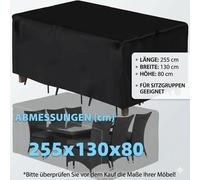 Housse de protection pour mobilier de jardin 255 x 130 x 80 cm, imperméable, noire