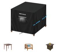 Housse de protection pour mobilier de jardin, 95x95x90 cm, carrée, imperméable, résistante aux UV, en tissu Oxford 420D, de couleur noire