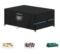 Housse de protection pour mobilier de jardin, dimensions 140x90x75 cm, tissu Oxford 420D, imperméable, avec ouvertures de ventilation, couleur noire