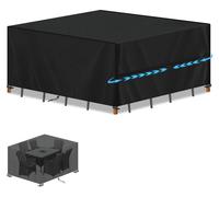 Housse de protection pour mobilier de jardin, dimensions 160x130x90 cm, imperméable, résistante aux UV, tissu Oxford 420D, couleur noire
