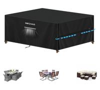 Housse de protection pour mobilier de jardin, imperméable, dimensions 210x140x80 cm, tissu Oxford 420D, couleur noire