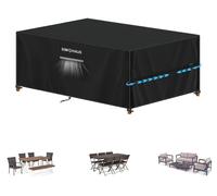 Housse de protection pour mobilier de jardin, imperméable, en Oxford 420D, dimensions 180x100x75 cm, couleur noire