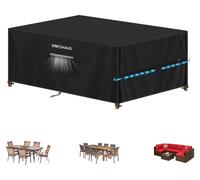Housse de protection pour mobilier de jardin, imperméable, en Oxford 420D, rectangulaire, dimensions 185x110x74 cm, couleur noire