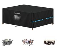 Housse de protection pour mobilier de jardin, imperméable, en tissu Oxford 420D, dimensions 220x140x75 cm, couleur noire