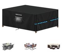 Housse de protection pour mobilier de jardin, imperméable, en tissu Oxford 420D, dimensions 230x130x90 cm, couleur noire