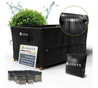Juskys bâche de Protection 150x90x75 cm - Housse Meubles Jardin - UV, Imperméable 1500mm, Aération, Facile à Nettoyer, Sangles & Velcro