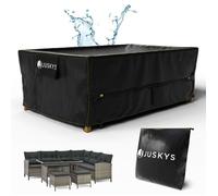 Housse de Protection pour Mobilier de Jardin Juskys CoverSafe Pro - 220 x 140 x 75 cm - Noire - Polyester - Étanche