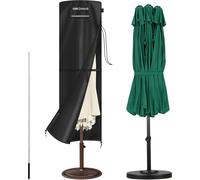 Housse de protection pour parasol, 300 cm, housse de protection pour parasol à mât central, double parasol, housse de protection, étanche, 3 m, avec mât, douche de jardin, couverture, tissu Oxford 420