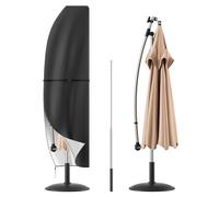 Housse de protection pour parasol avec tige, jusqu'à 2-4 m de diamètre, en tissu Oxford 420D, imperméable, résistante à la poussière, aux UV (205 cm)